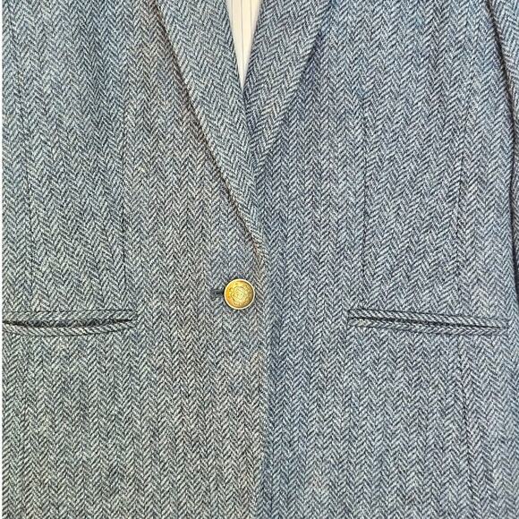 J. Crew Blue Herringbone Tweed Campbell Moon Wool Preppy Academia Blazer Jacket - Picture 6 of 10